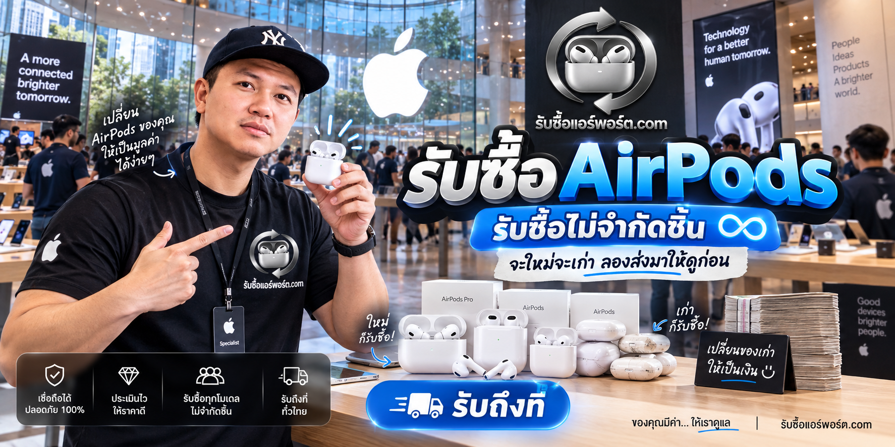 รับซื้อ AirPods ให้ราคาดี เช็กราคาฟรี