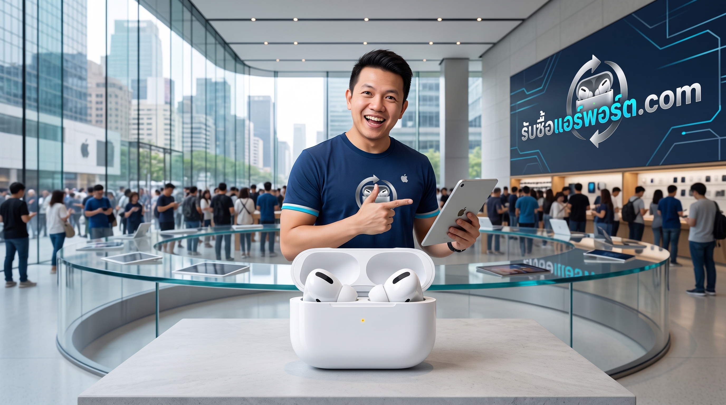 รับซื้อ AirPods Pro รุ่นที่ 1 พร้อมเคสชาร์จ MagSafe สภาพสวย ตรวจสอบระบบตัดเสียงรบกวน