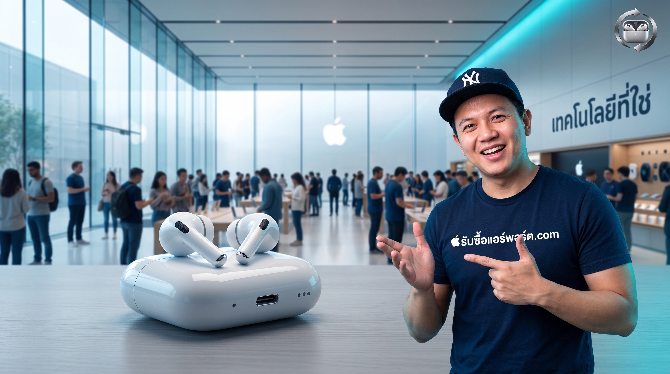 รับซื้อ AirPods 4 พร้อมการตัดเสียงรบกวนแบบแอ็คทีฟ ANC มือสอง สภาพสวย ครบกล่อง