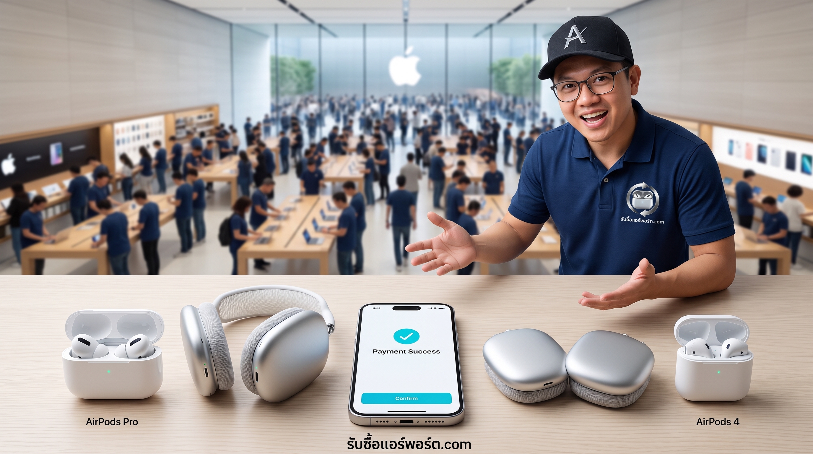 บริการรับซื้อ AirPods มือสอง ตรวจสภาพหูฟังและเคสชาร์จ พร้อมโอนเงินทันทีถึงที่