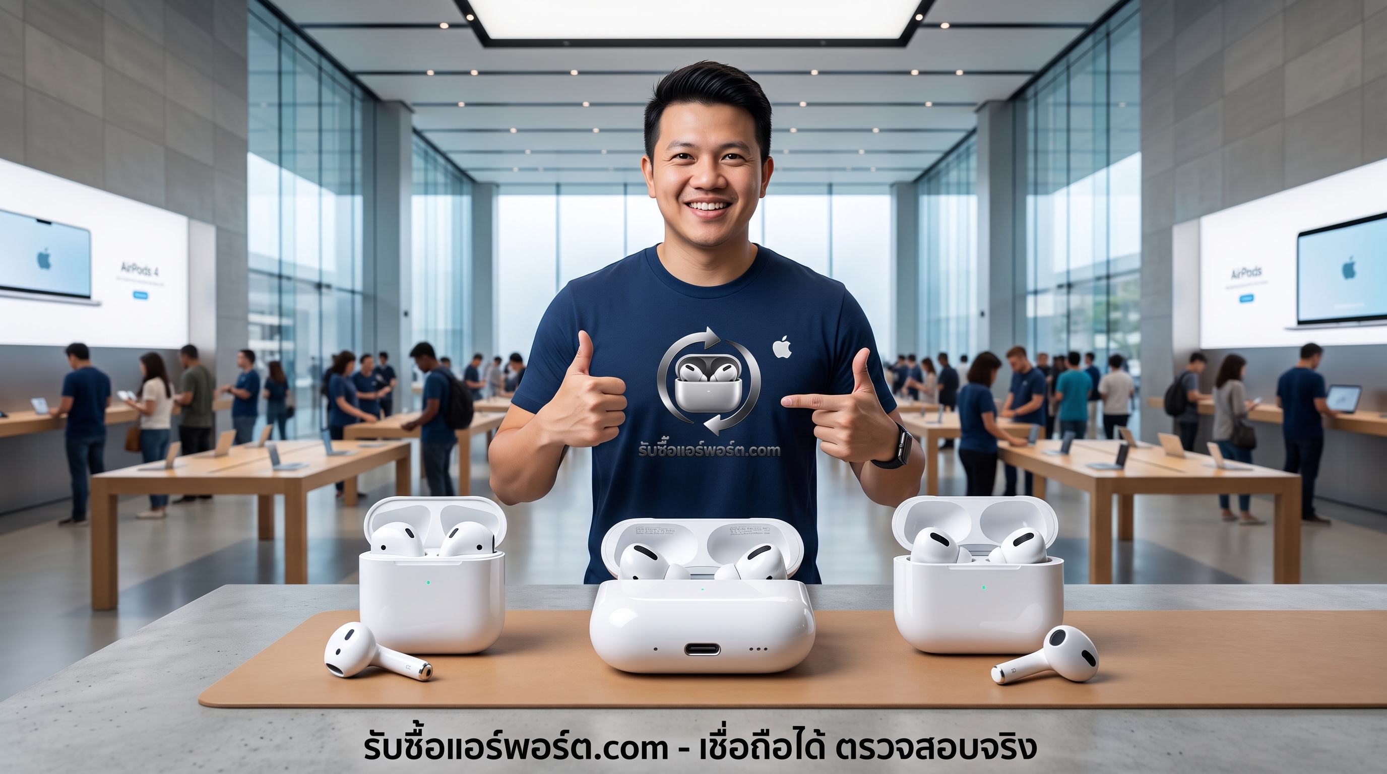 การตรวจสอบรหัสโมเดลและพอร์ตชาร์จหูฟัง AirPods มือสองของแท้สำหรับการประเมินราคา